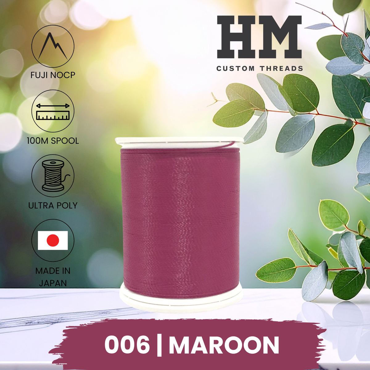 Fuji 006 Maroon Ultra Poly NOCP Thread
