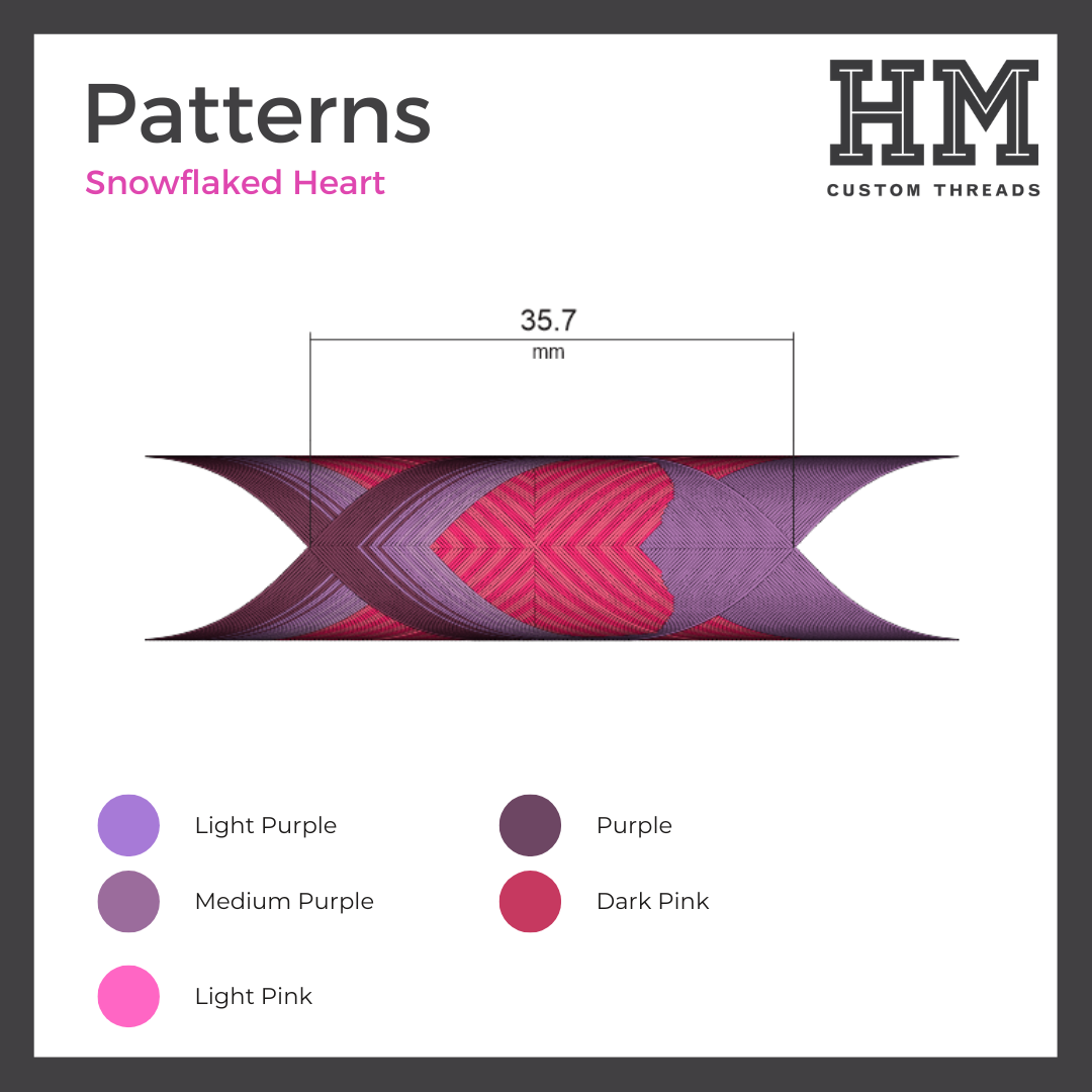 Snowflaked Heart Step by Step | HM Custom Threads